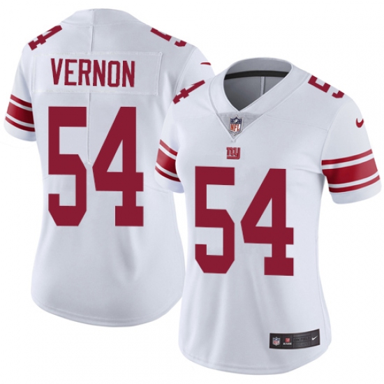 Women's Nike New York Giants 54 Olivier Vernon Elite White NFL Jersey