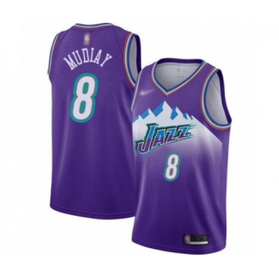 Women's Utah Jazz 8 Emmanuel Mudiay Swingman Purple Hardwood Classics Basketball Jersey