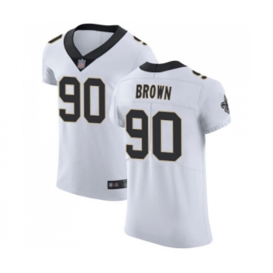 Men's New Orleans Saints 90 Malcom Brown White Vapor Untouchable Elite Player Football Jersey