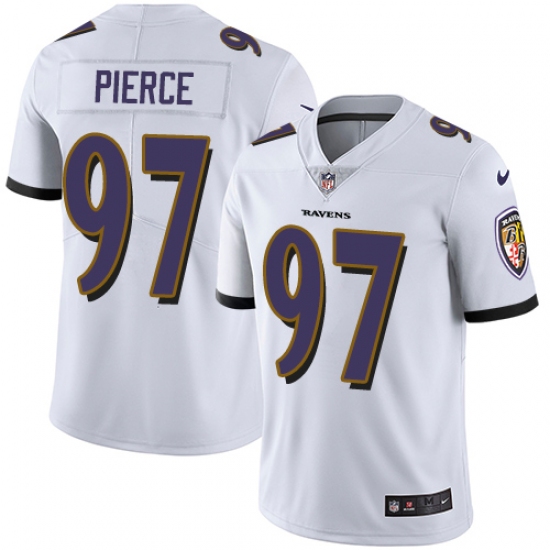 Men's Nike Baltimore Ravens 97 Michael Pierce White Vapor Untouchable Limited Player NFL Jersey