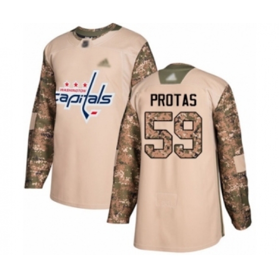 Youth Washington Capitals 59 Aliaksei Protas Authentic Camo Veterans Day Practice Hockey Jersey