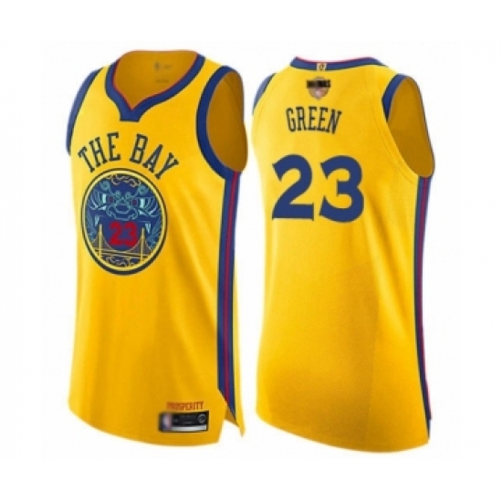 Youth Golden State Warriors 23 Draymond Green Swingman Gold 2019 Basketball Finals Bound Basketball Jersey - City Edition