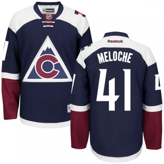 Youth Reebok Colorado Avalanche 41 Nicolas Meloche Authentic Blue Third NHL Jersey