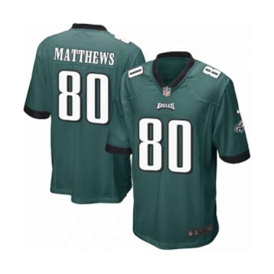 Men's Nike Philadelphia Eagles 80 Jordan Matthews Game Midnight Green Team Color NFL Jersey