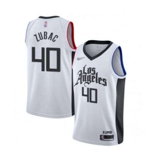 Men's Los Angeles Clippers 40 Ivica Zubac Swingman White Basketball Jersey - 2019 20 City Edition