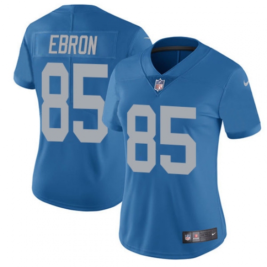 Women's Nike Detroit Lions 85 Eric Ebron Limited Blue Alternate Vapor Untouchable NFL Jersey