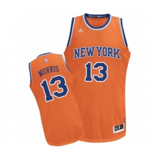 Women's New York Knicks 13 Marcus Morris Authentic Orange Alternate Basketball Jersey