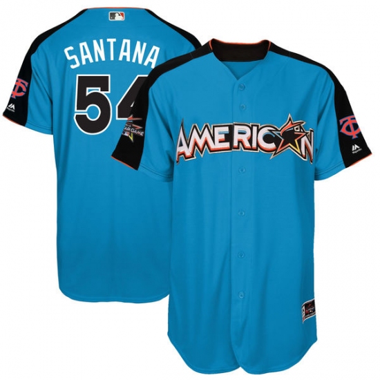 Men's Majestic Minnesota Twins 54 Ervin Santana Authentic Blue American League 2017 MLB All-Star MLB Jersey