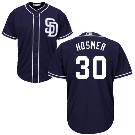 Men's Majestic San Diego Padres 30 Eric Hosmer Replica Navy Blue Alternate 1 Cool Base MLB Jersey