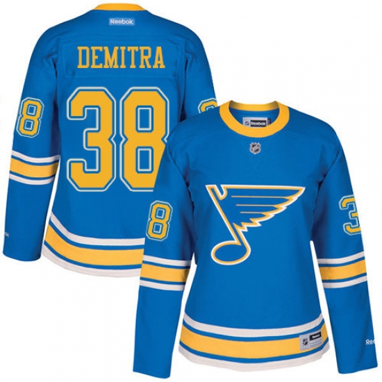 Women's Reebok St. Louis Blues 38 Pavol Demitra Authentic Blue 2017 Winter Classic NHL Jersey