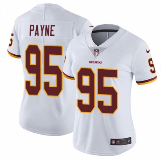 Women's Nike Washington Redskins 95 Da'Ron Payne White Vapor Untouchable Limited Player NFL Jersey