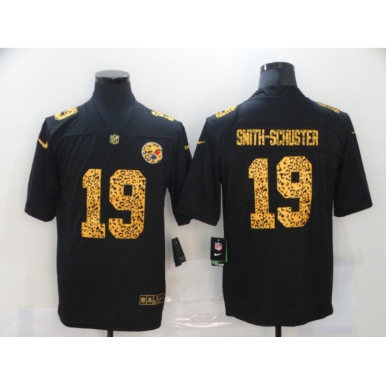 Men's Pittsburgh Steelers 19 JuJu Smith-Schuster Black Nike Leopard Print Limited Jersey