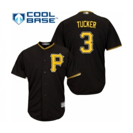 Youth Pittsburgh Pirates 3 Cole Tucker Authentic Black Alternate Cool Base Baseball Player Jersey