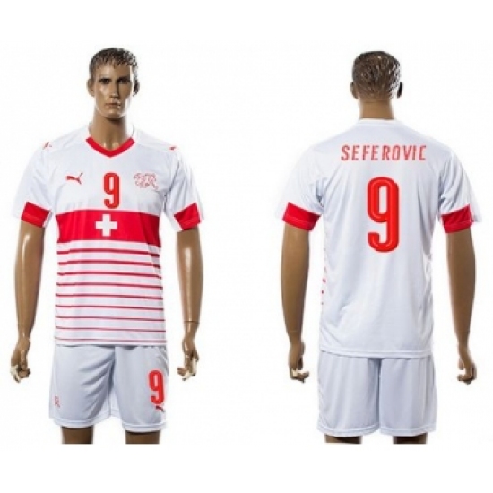 Switzerland 9 Seferovic Away Soccer Country Jersey