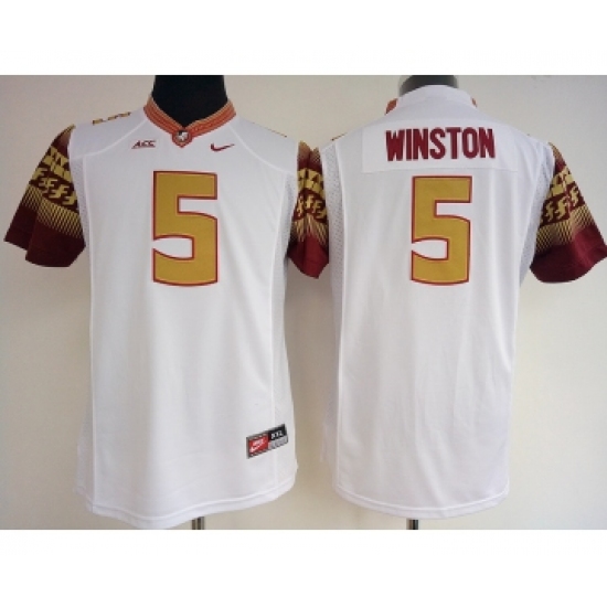 Florida State Seminoles 5 Jameis Winston White College Football Jersey