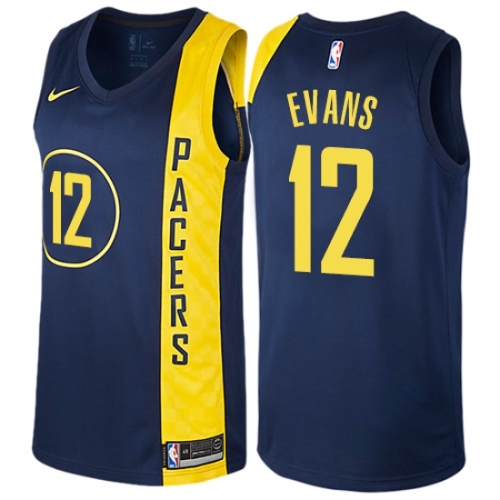 Youth Nike Indiana Pacers 12 Tyreke Evans Swingman Navy Blue NBA Jersey - City Edition