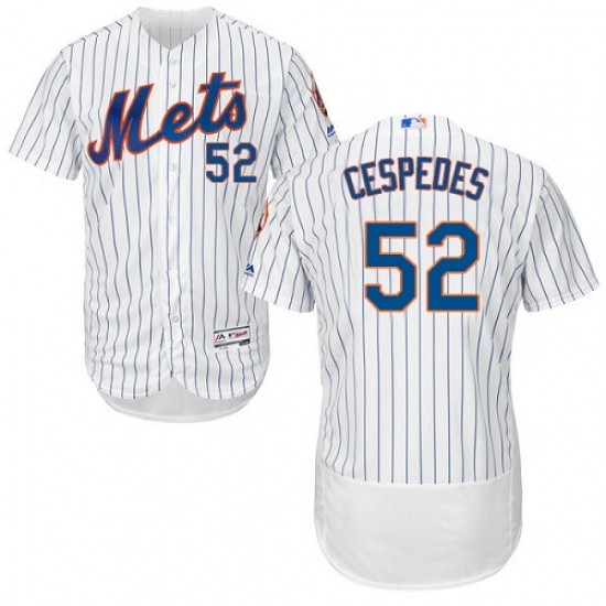 Men's Majestic New York Mets 52 Yoenis Cespedes White Home Flex Base Authentic Collection MLB Jersey