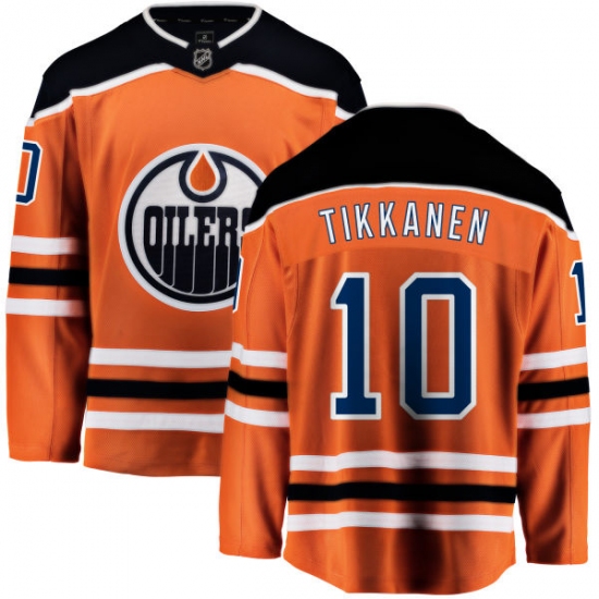 Men's Edmonton Oilers 10 Esa Tikkanen Fanatics Branded Orange Home Breakaway NHL Jersey