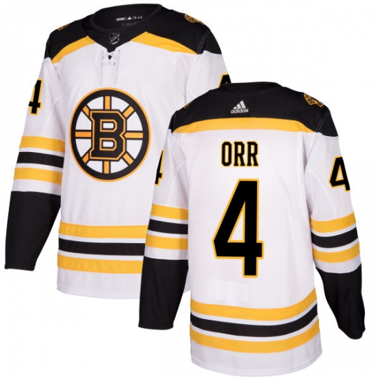 Women's Adidas Boston Bruins 4 Bobby Orr Authentic White Away NHL Jersey