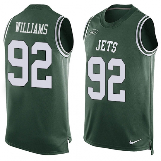 Men's Nike New York Jets 92 Leonard Williams Limited Green Player Name & Number Tank Top NFL Jersey