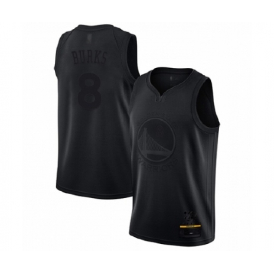 Men's Golden State Warriors 8 Alec Burks Swingman Black MVP Basketball Jersey