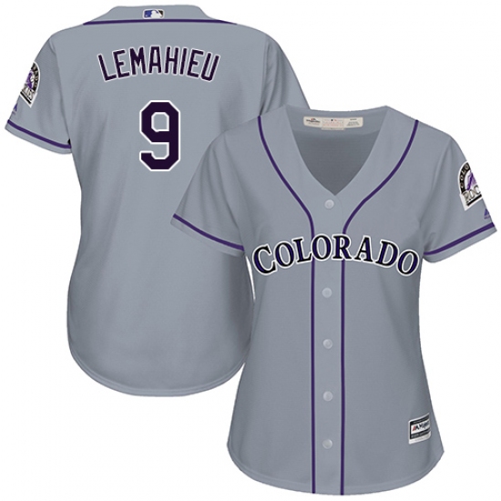 Women's Majestic Colorado Rockies 9 DJ LeMahieu Authentic Grey Road Cool Base MLB Jersey