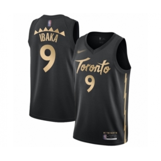 Youth Toronto Raptors 9 Serge Ibaka Swingman Black Basketball Jersey - 2019 20 City Edition