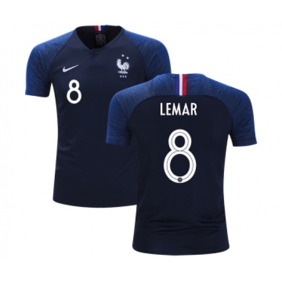 France 8 Lemar Home Kid Soccer Country Jersey