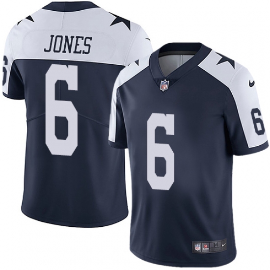 Youth Nike Dallas Cowboys 6 Chris Jones Navy Blue Throwback Alternate Vapor Untouchable Limited Player NFL Jersey
