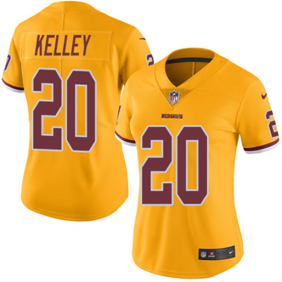 Women's Nike Washington Redskins 20 Rob Kelley Limited Gold Rush Vapor Untouchable NFL Jersey