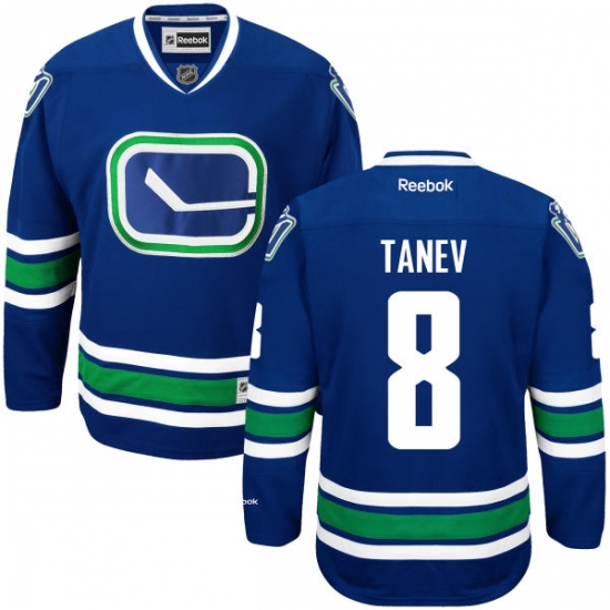 Women's Reebok Vancouver Canucks 8 Christopher Tanev Authentic Royal Blue Third NHL Jersey