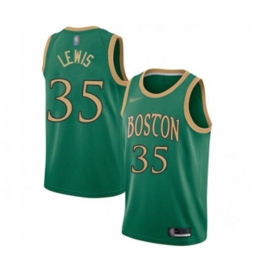 Youth Boston Celtics 35 Reggie Lewis Swingman Green Basketball Jersey - 2019 20 City Edition