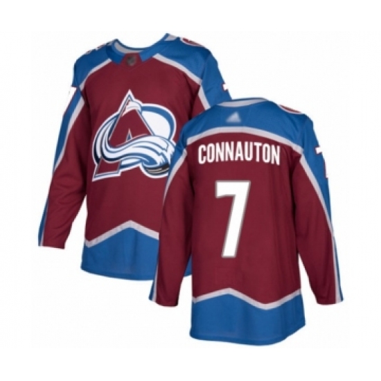 Men's Colorado Avalanche 7 Kevin Connauton Authentic Burgundy Red Home Hockey Jersey