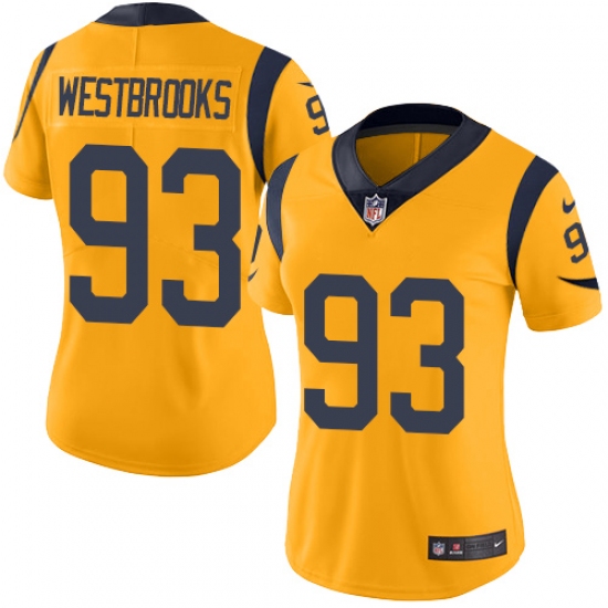 Women's Nike Los Angeles Rams 93 Ethan Westbrooks Limited Gold Rush Vapor Untouchable NFL Jersey