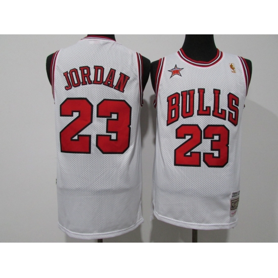 Men's Chicago Bulls 23 Michael Jordan Authentic White 1998 Throwback Jersey