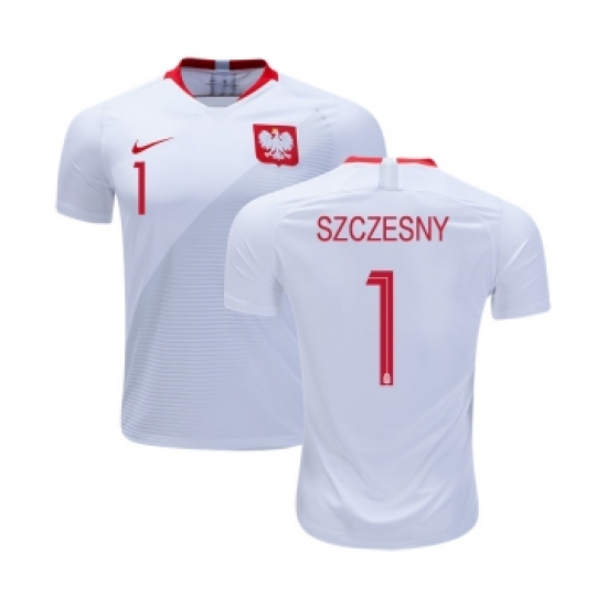 Poland 1 Szczesny Home Soccer Country Jersey