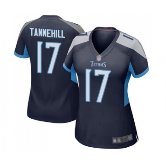 Women's Tennessee Titans 17 Ryan Tannehill Game Navy Blue Team Color Football Jersey