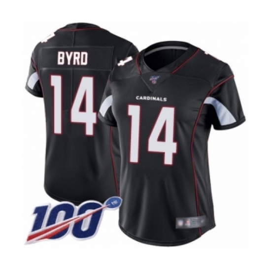 Women's Arizona Cardinals 14 Damiere Byrd Black Alternate Vapor Untouchable Limited Player 100th Season Football Jersey