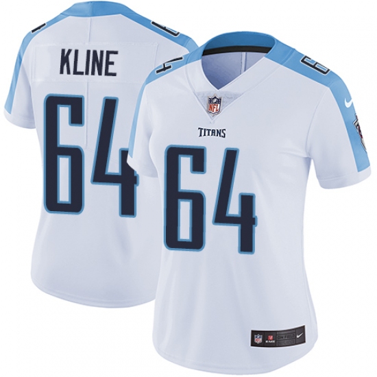 Women's Nike Tennessee Titans 64 Josh Kline White Vapor Untouchable Elite Player NFL Jersey