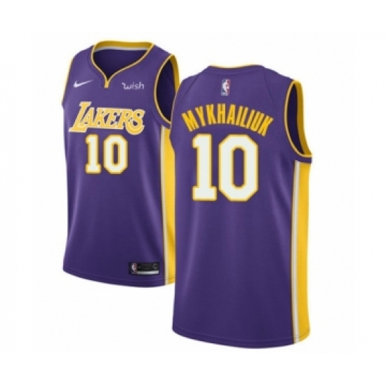 Youth Los Angeles Lakers 10 Sviatoslav Mykhailiuk Swingman Purple Basketball Jersey - Statement Edition