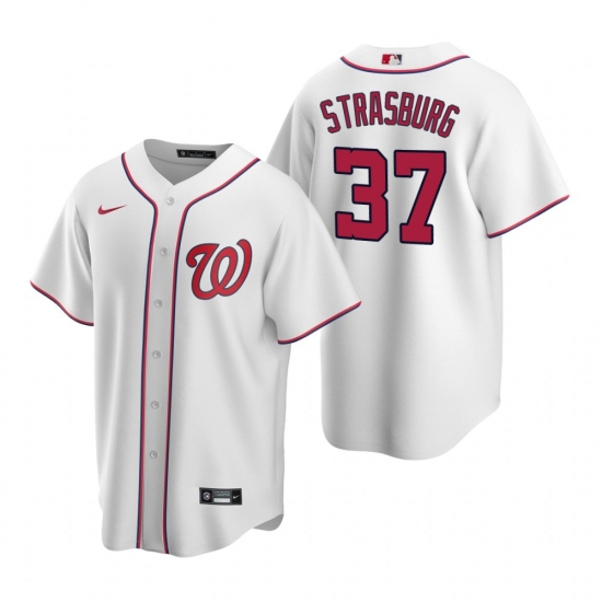 Men's Nike Washington Nationals 37 Stephen Strasburg White Home Stitched Baseball Jersey