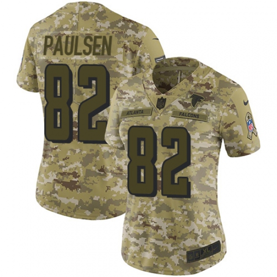 Women's Nike Atlanta Falcons 82 Logan Paulsen Limited Camo 2018 Salute to Service NFL Jersey