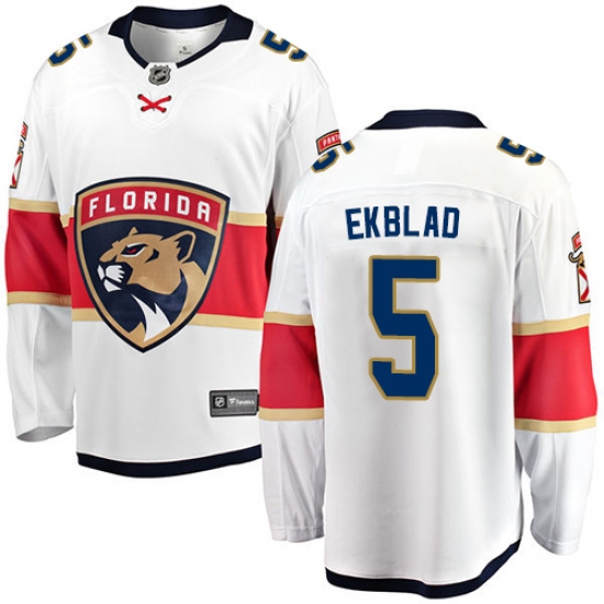 Youth Florida Panthers 5 Aaron Ekblad Fanatics Branded White Away Breakaway NHL Jersey