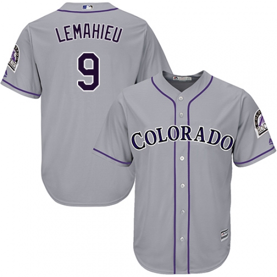 Men's Majestic Colorado Rockies 9 DJ LeMahieu Replica Grey Road Cool Base MLB Jersey