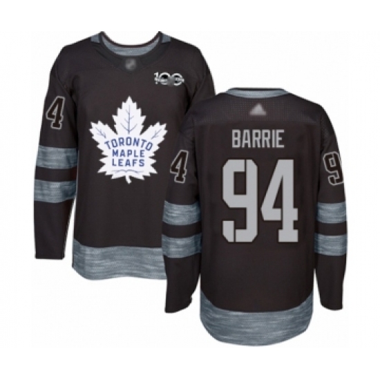 Men's Toronto Maple Leafs 94 Tyson Barrie Authentic Black 1917-2017 100th Anniversary Hockey Jersey