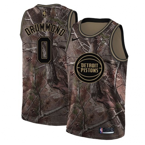 Youth Nike Detroit Pistons 0 Andre Drummond Swingman Camo Realtree Collection NBA Jersey