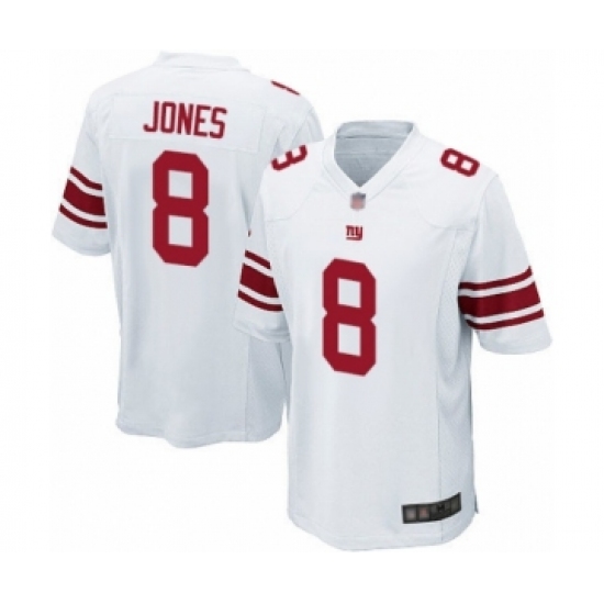 Men's New York Giants 8 Daniel Jones Game White Football Jersey