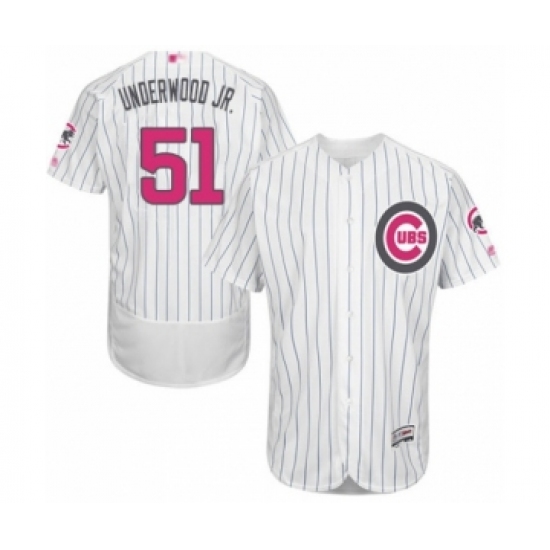 Men's Chicago Cubs 51 Duane Underwood Jr. Authentic White 2016 Mother's Day Fashion Flex Base Baseball Player Jersey