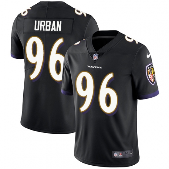 Men's Nike Baltimore Ravens 96 Brent Urban Black Alternate Vapor Untouchable Limited Player NFL Jersey