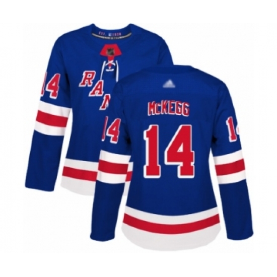 Women's New York Rangers 14 Greg McKegg Authentic Royal Blue Home Hockey Jersey